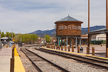 Santa Fe railyard water tower and tracks